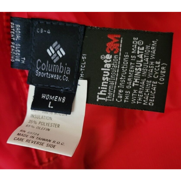 Vintage Columbia Large Ski Bomber Jacket Reversible Red Blue Thinsulate 3m - Picture 3 of 7